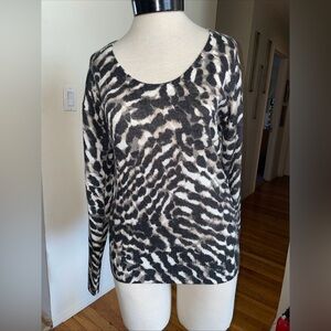 White House Black Market abstract animal print sweater M